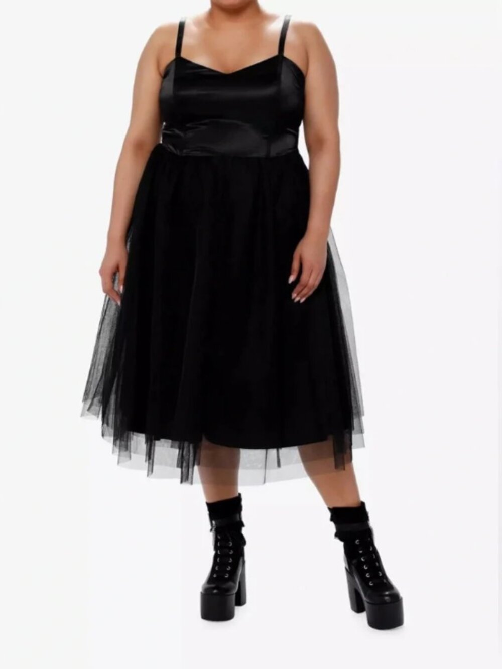 Cosmic Aura Black Corset Tulle Midi Dress Plus Size NWT Sz 2